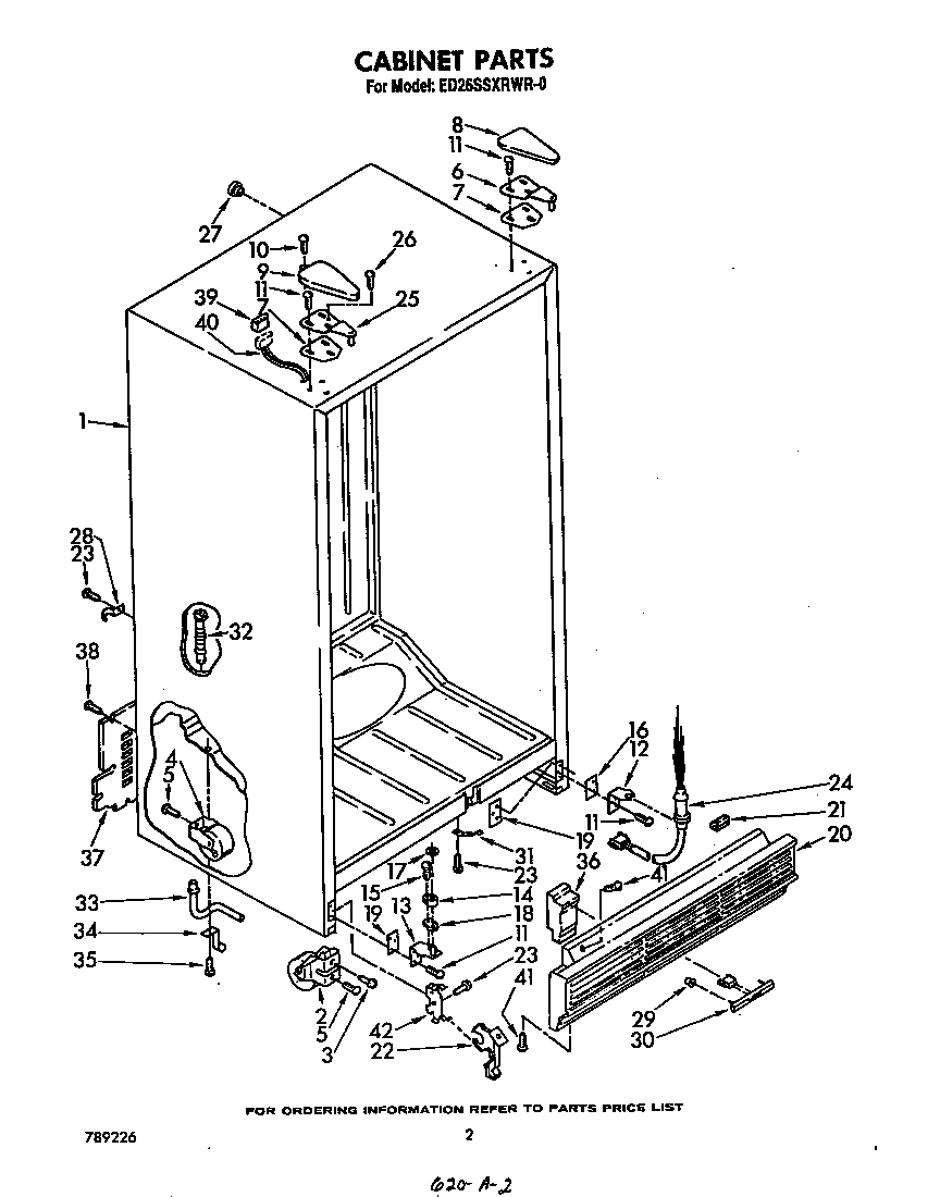 Whirlpool ED26SSXRWR0 cabinet diagram