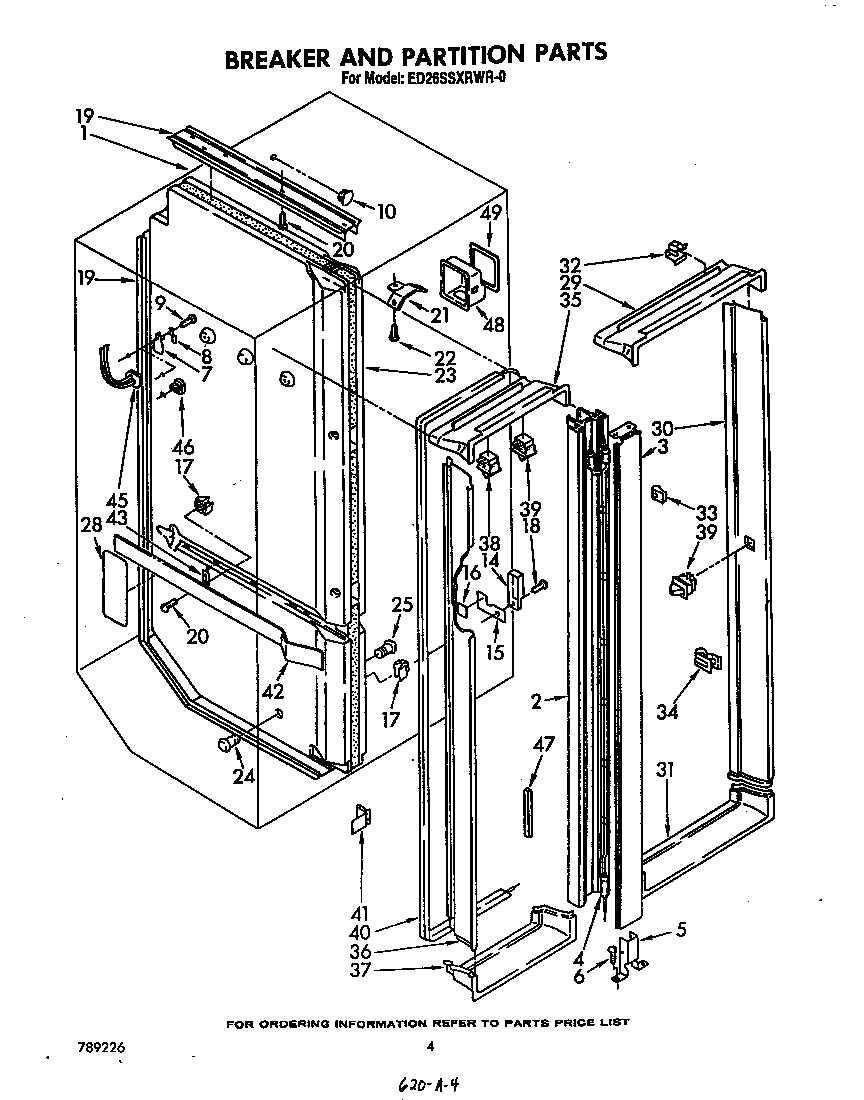 Whirlpool ED26SSXRWR0 breaker and partition diagram