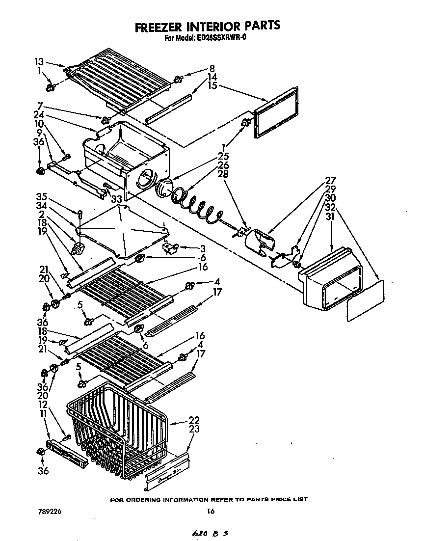 Whirlpool ED26SSXRWR0 freezer interior diagram