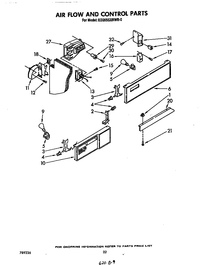 Whirlpool ED26SSXRWR0 airflow and control diagram