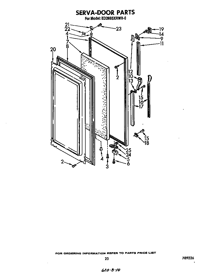 Whirlpool ED26SSXRWR0 serva-door diagram