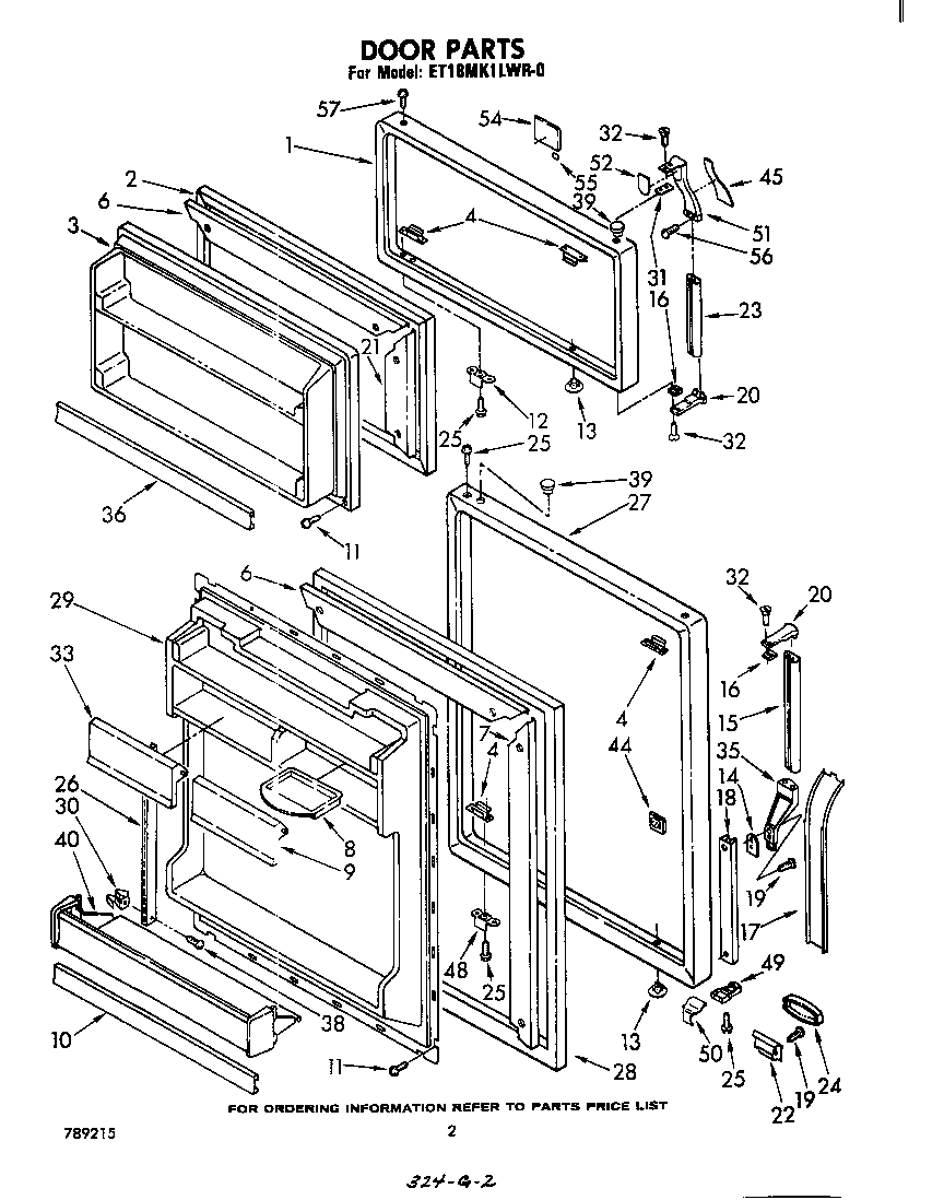 Whirlpool ET18MK1LWR0 door diagram