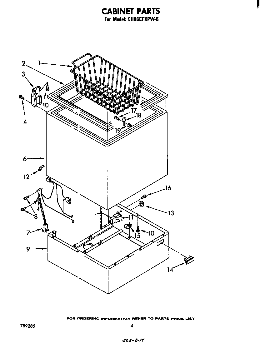 Whirlpool EH06EFXPW5 cabinet parts diagram