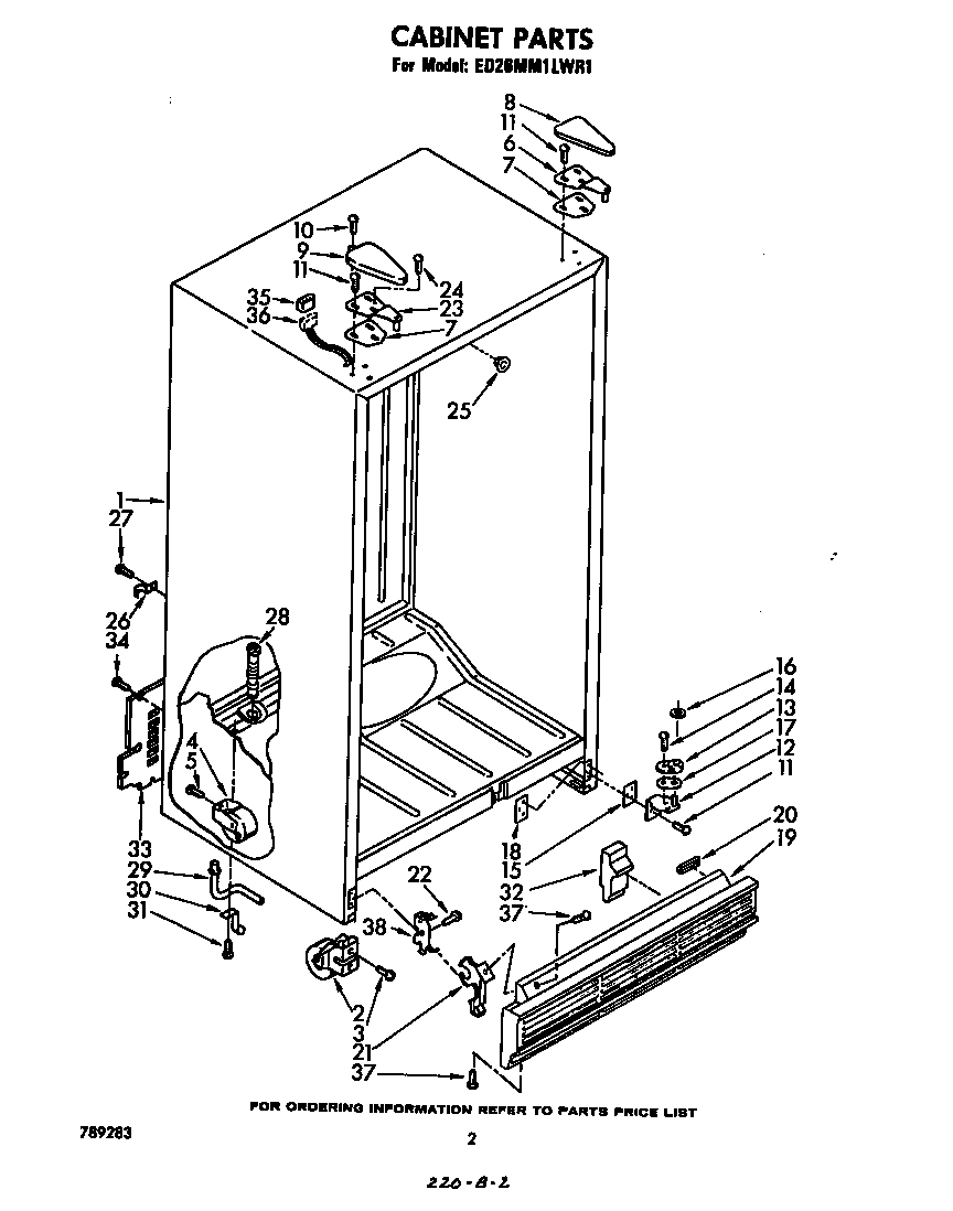 Whirlpool ED26MM1LWR1 cabinet diagram