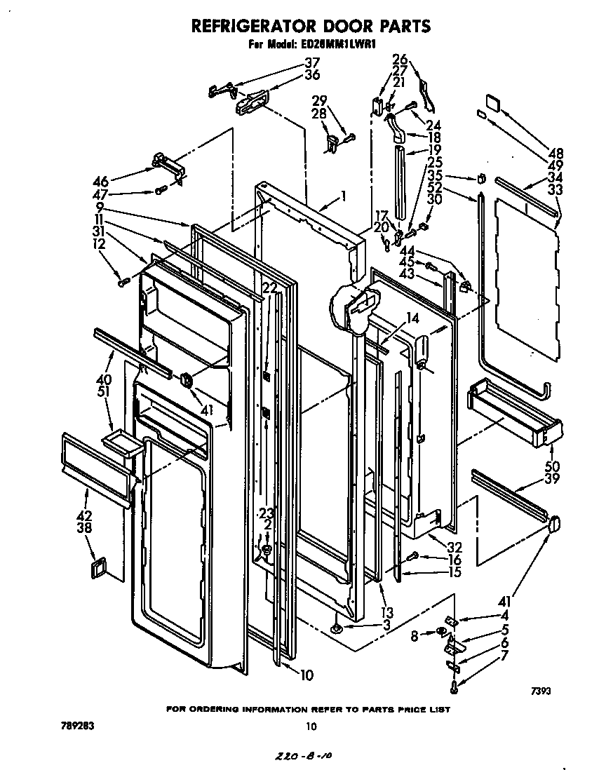 Whirlpool ED26MM1LWR1 refrigerator door diagram