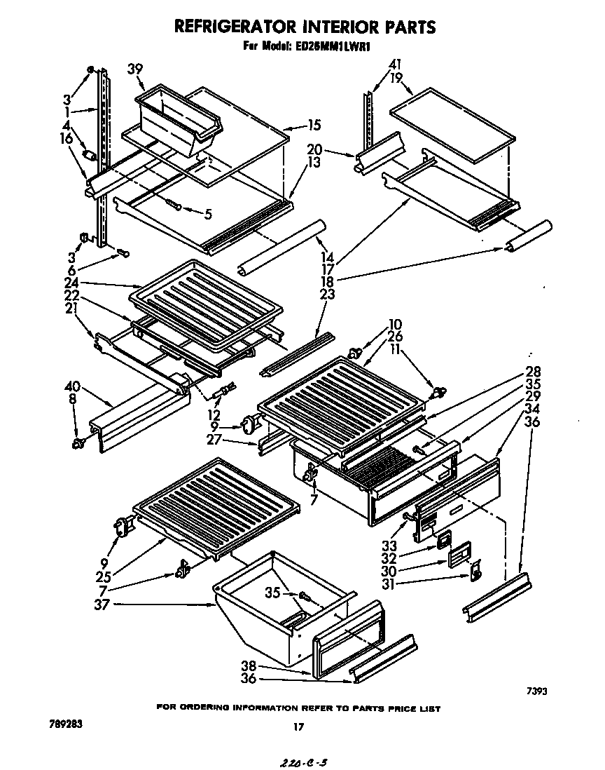 Whirlpool ED26MM1LWR1 refrigerator interior diagram