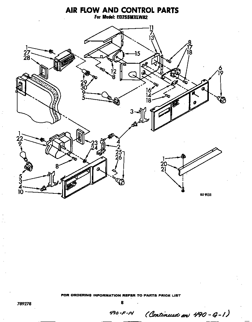Whirlpool ED25SMXLWR2 airflow and control diagram