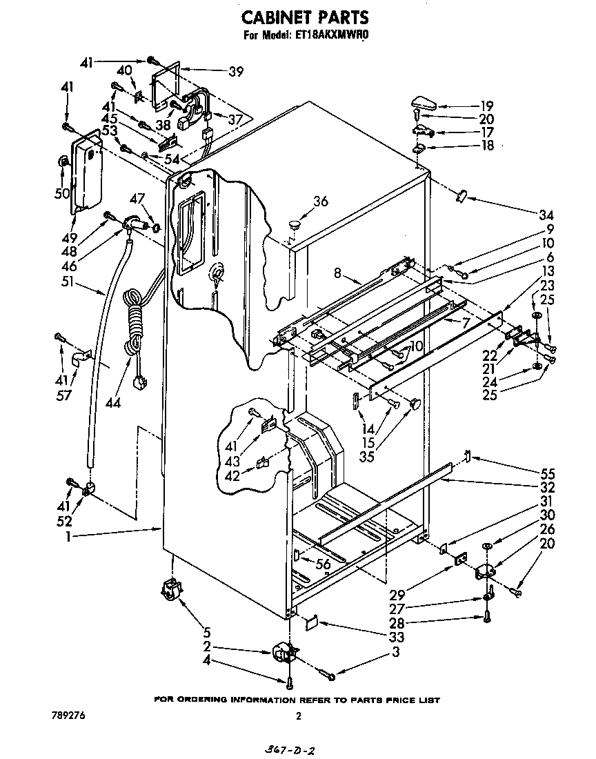 Whirlpool ET18AKXMWR0 cabinet diagram