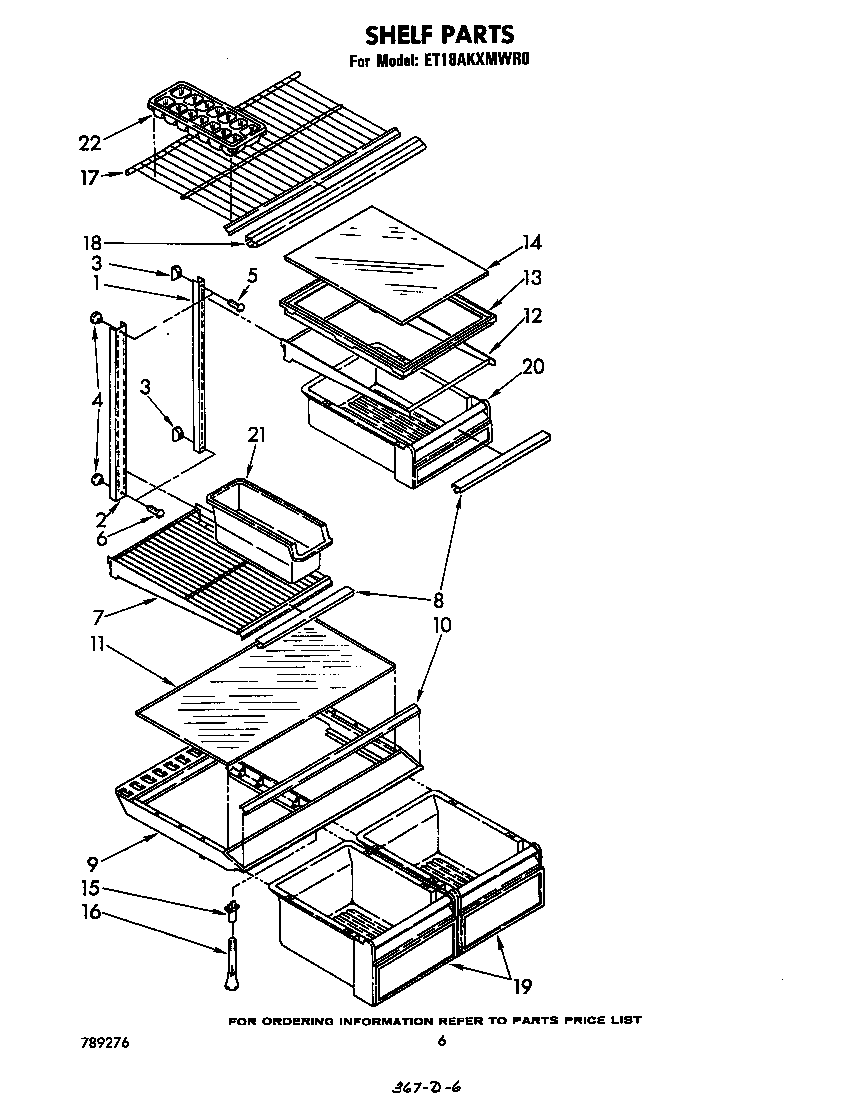 Whirlpool ET18AKXMWR0 shelf diagram