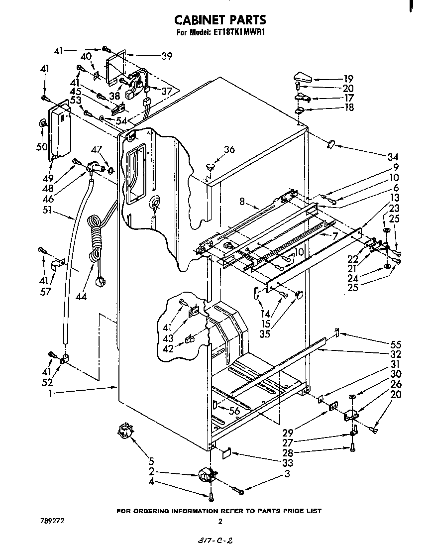 Whirlpool ET18TK1MWR1 cabinet diagram