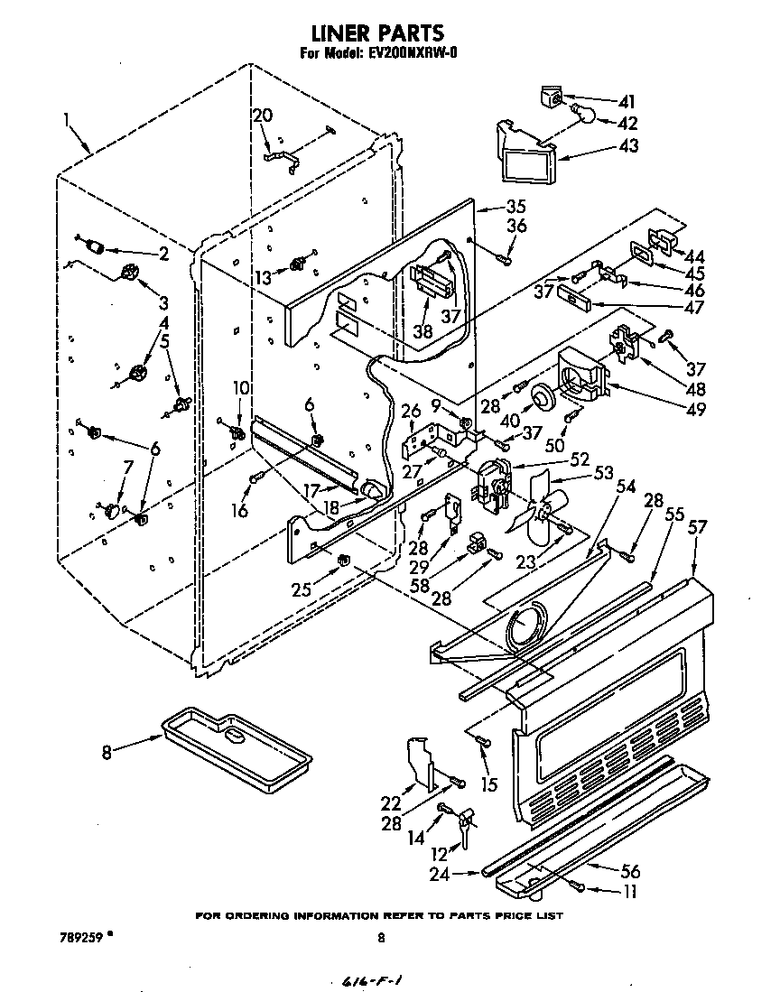 Whirlpool EV200NXRW0 liner diagram