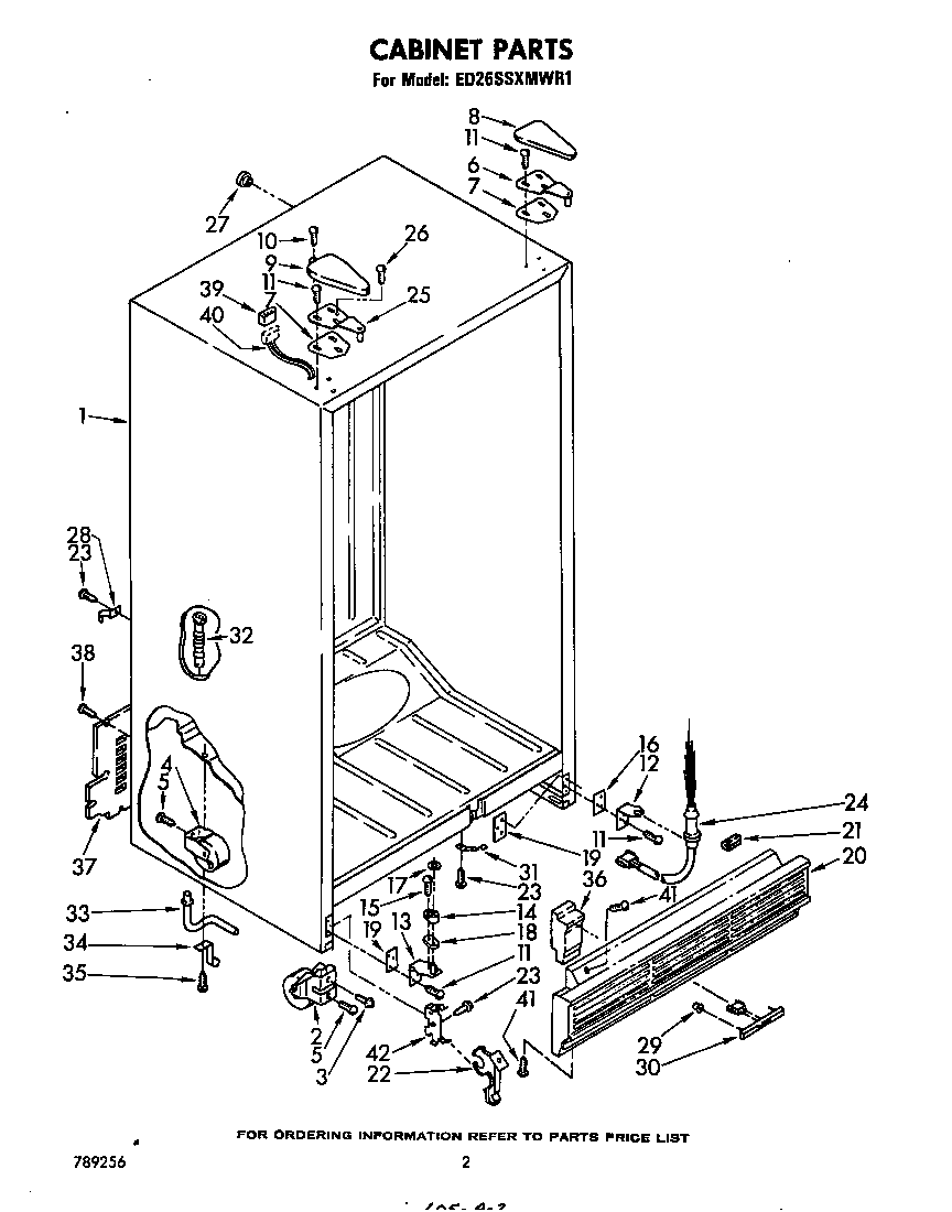Whirlpool ED26SSXMWR1 cabinet diagram