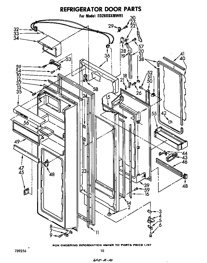 Whirlpool ED26SSXMWR1 refrigerator door diagram