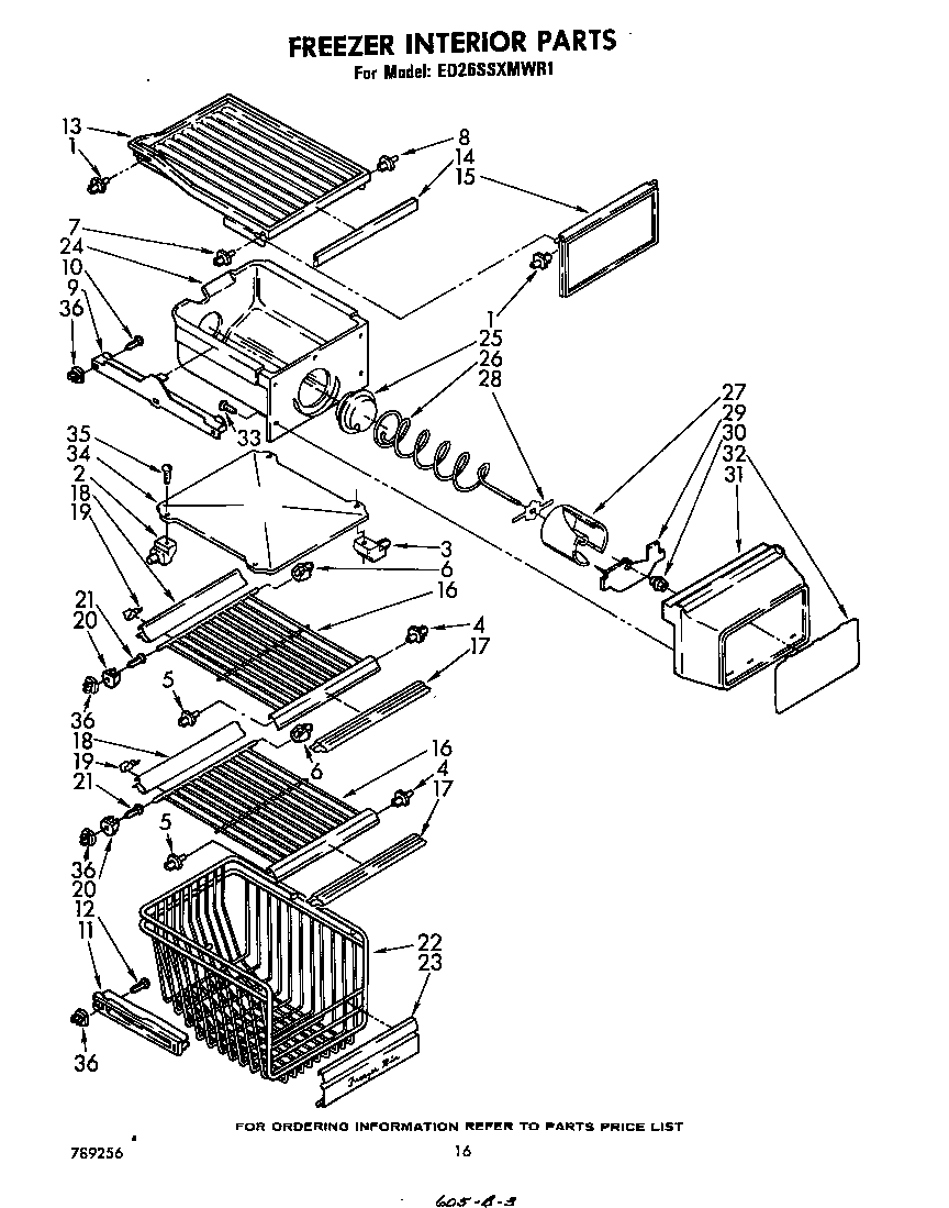 Whirlpool ED26SSXMWR1 freezer interior diagram