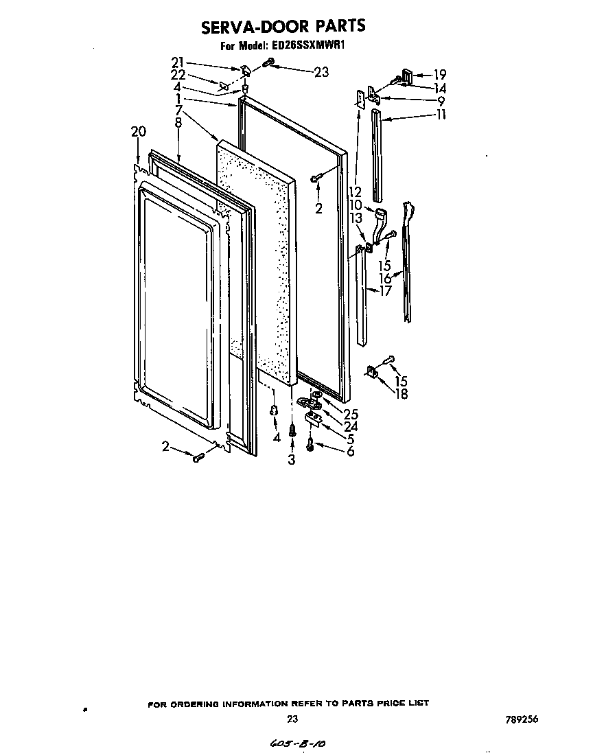 Whirlpool ED26SSXMWR1 serva-door diagram