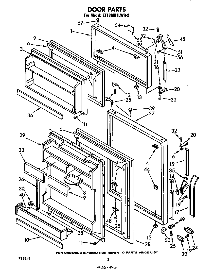 Whirlpool ET18MK1LWR2 door diagram