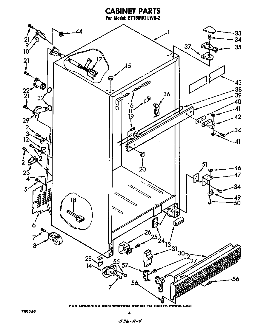Whirlpool ET18MK1LWR2 cabinet diagram