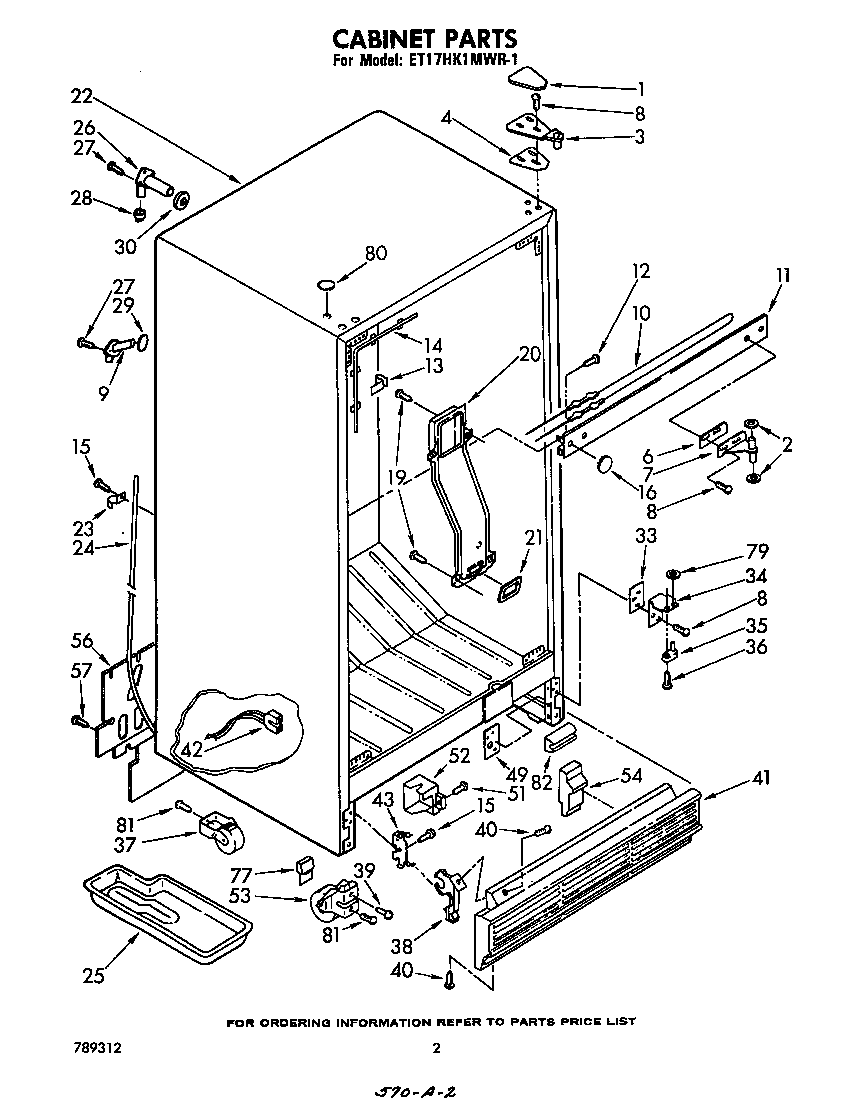 Whirlpool ET17HK1MWR1 cabinet diagram