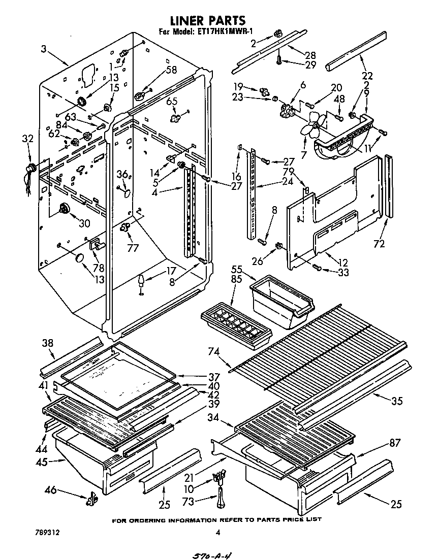 Whirlpool ET17HK1MWR1 liner diagram