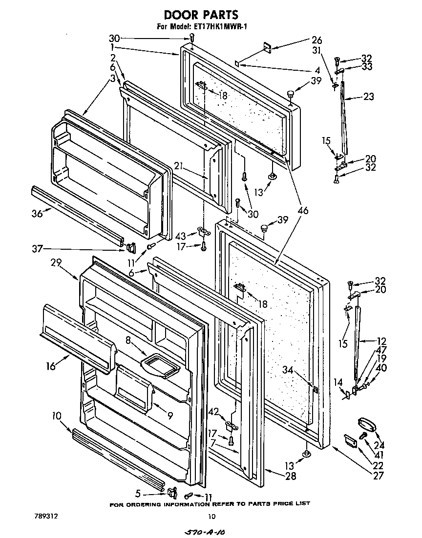 Whirlpool ET17HK1MWR1 door diagram