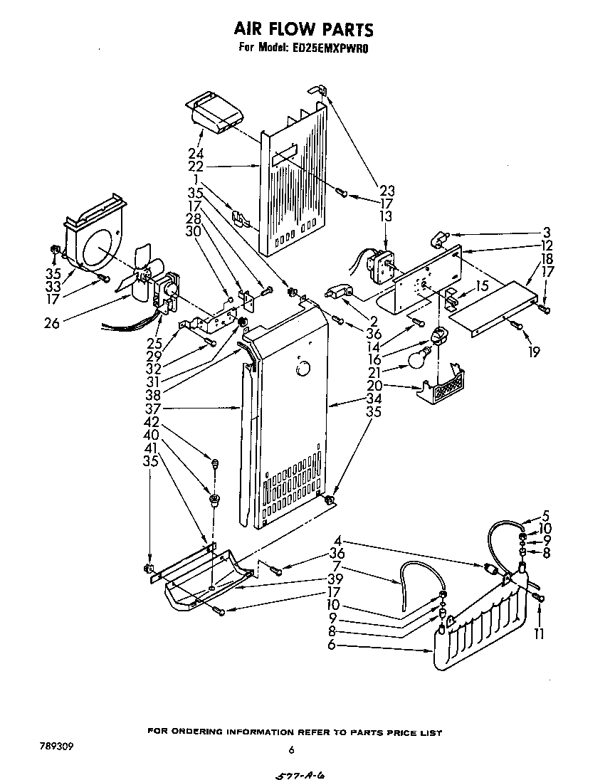 Whirlpool ED25EMXPWR0 airflow diagram