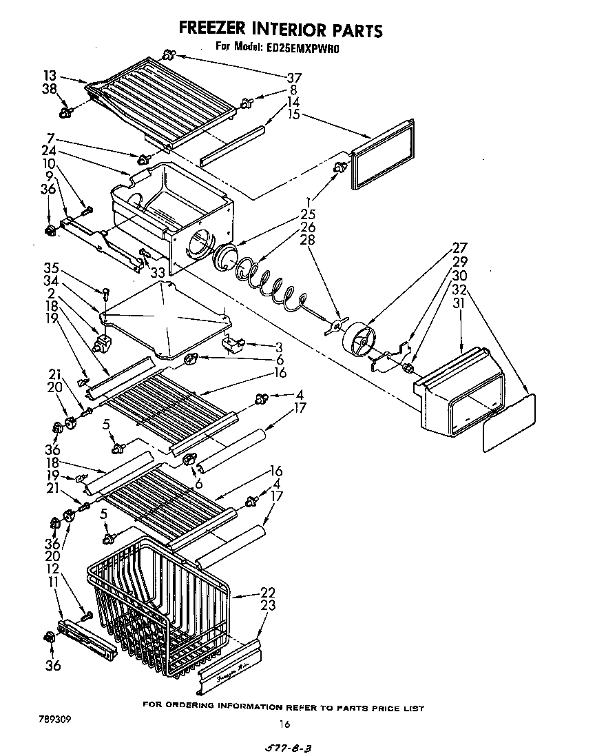 Whirlpool ED25EMXPWR0 freezer interior diagram