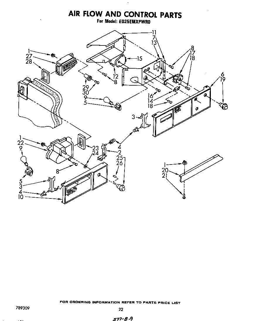 Whirlpool ED25EMXPWR0 airflow and control diagram