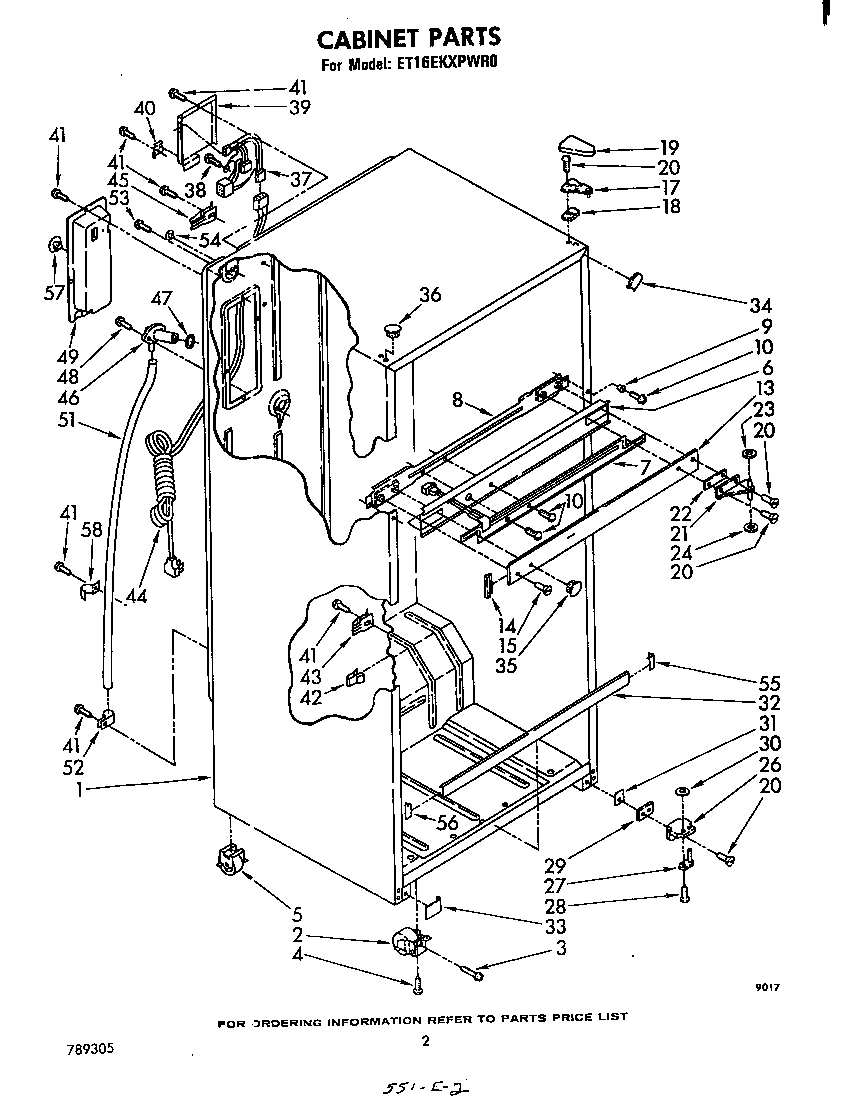 Whirlpool ET16EKXPWR0 cabinet diagram