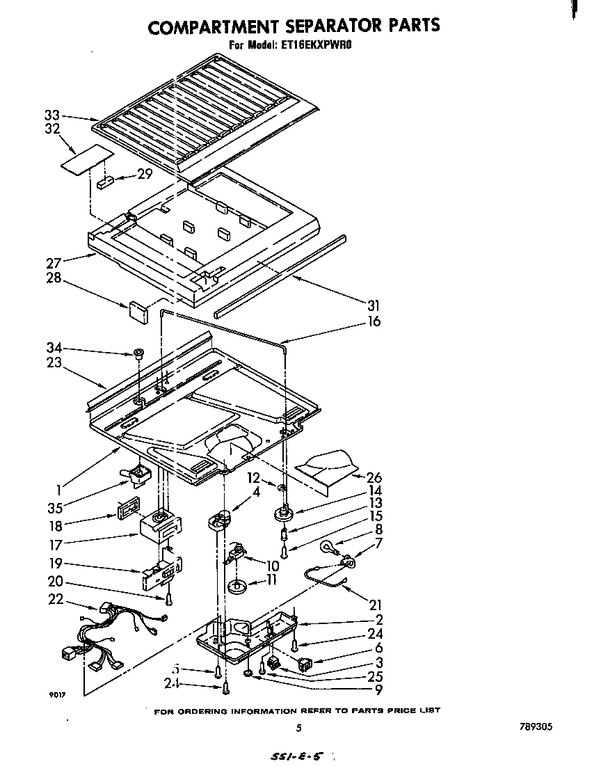 Whirlpool ET16EKXPWR0 compartment separator diagram