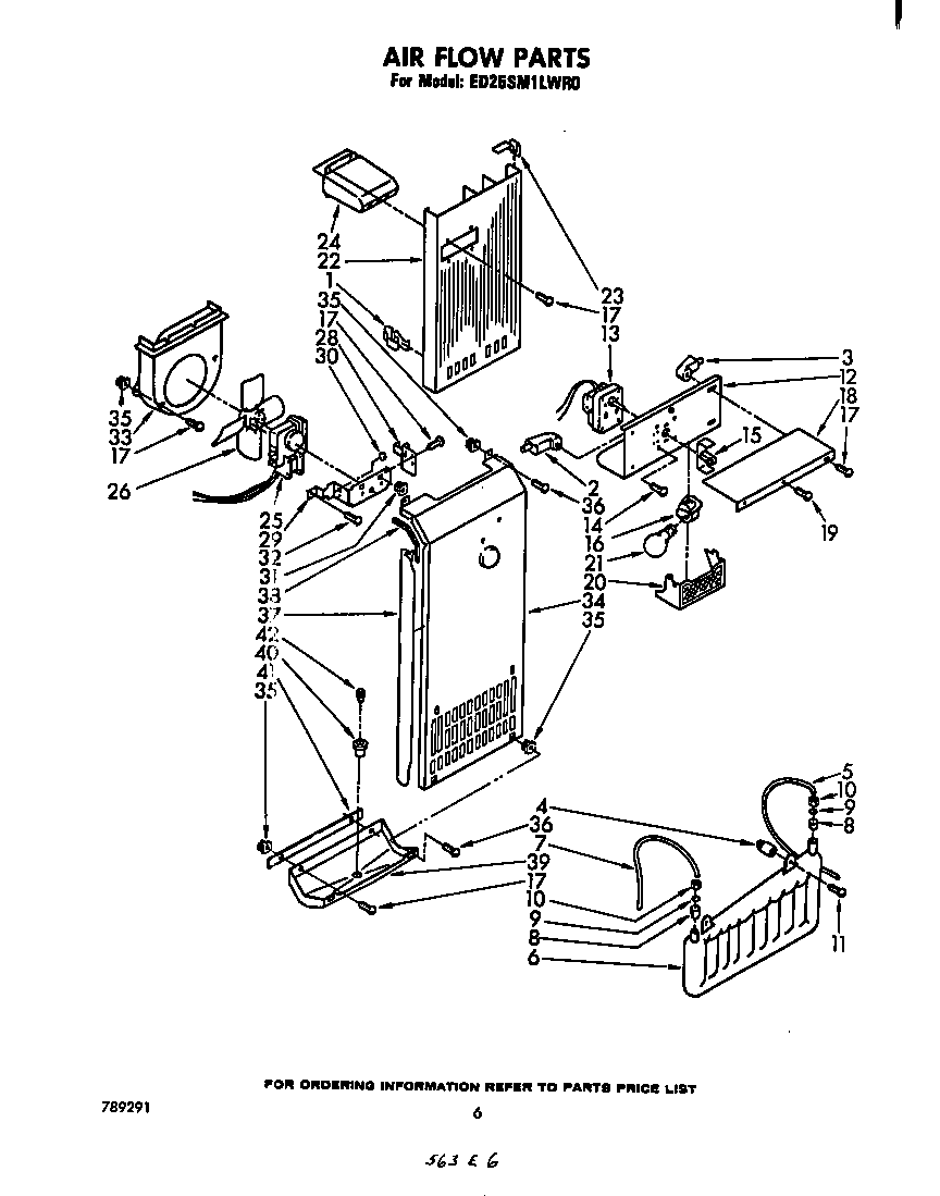 Whirlpool ED25SM1LWR0 air flow diagram