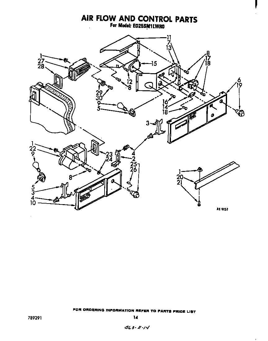 Whirlpool ED25SM1LWR0 air flow and control diagram