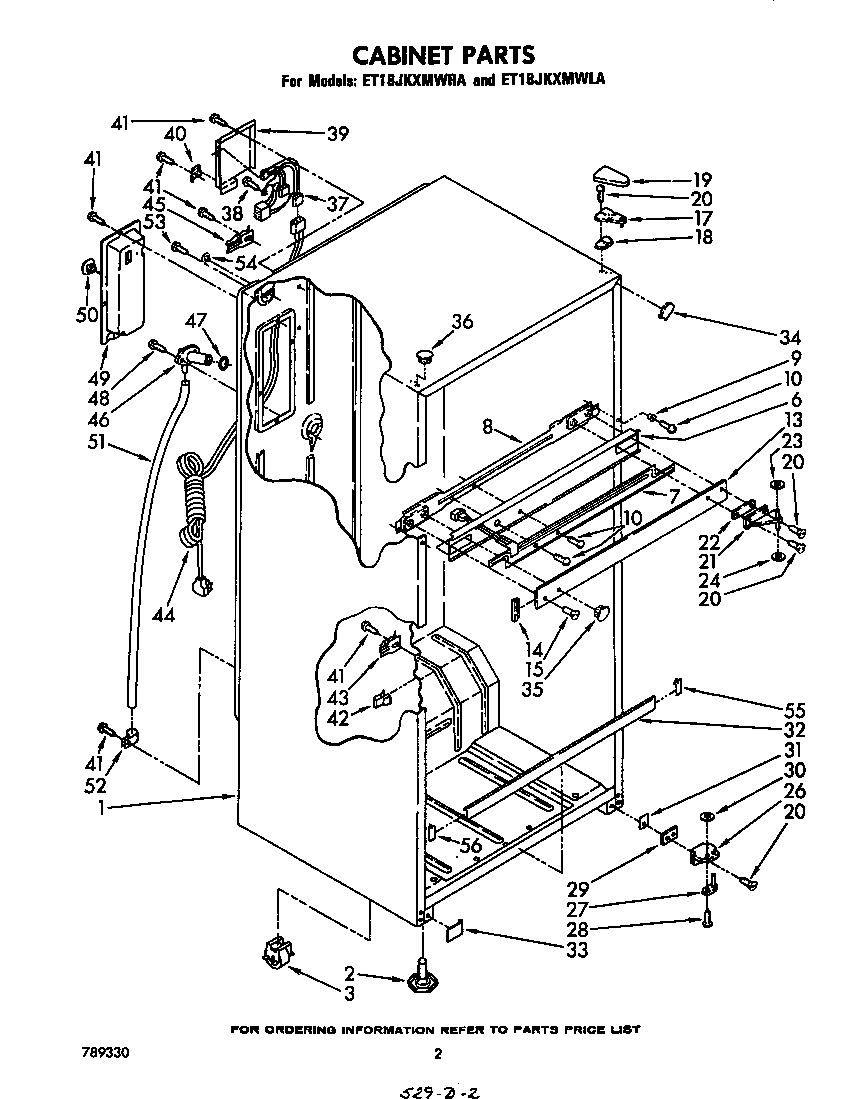 Whirlpool ET18JKXMWRA cabinet diagram