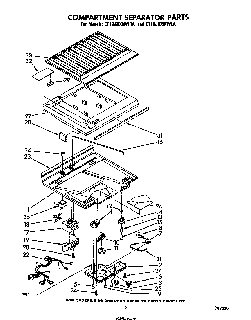 Whirlpool ET18JKXMWRA compartment separator diagram