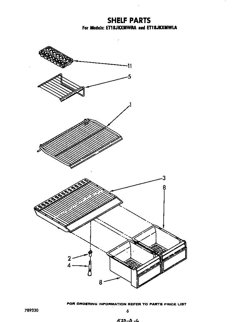 Whirlpool ET18JKXMWRA shelf diagram