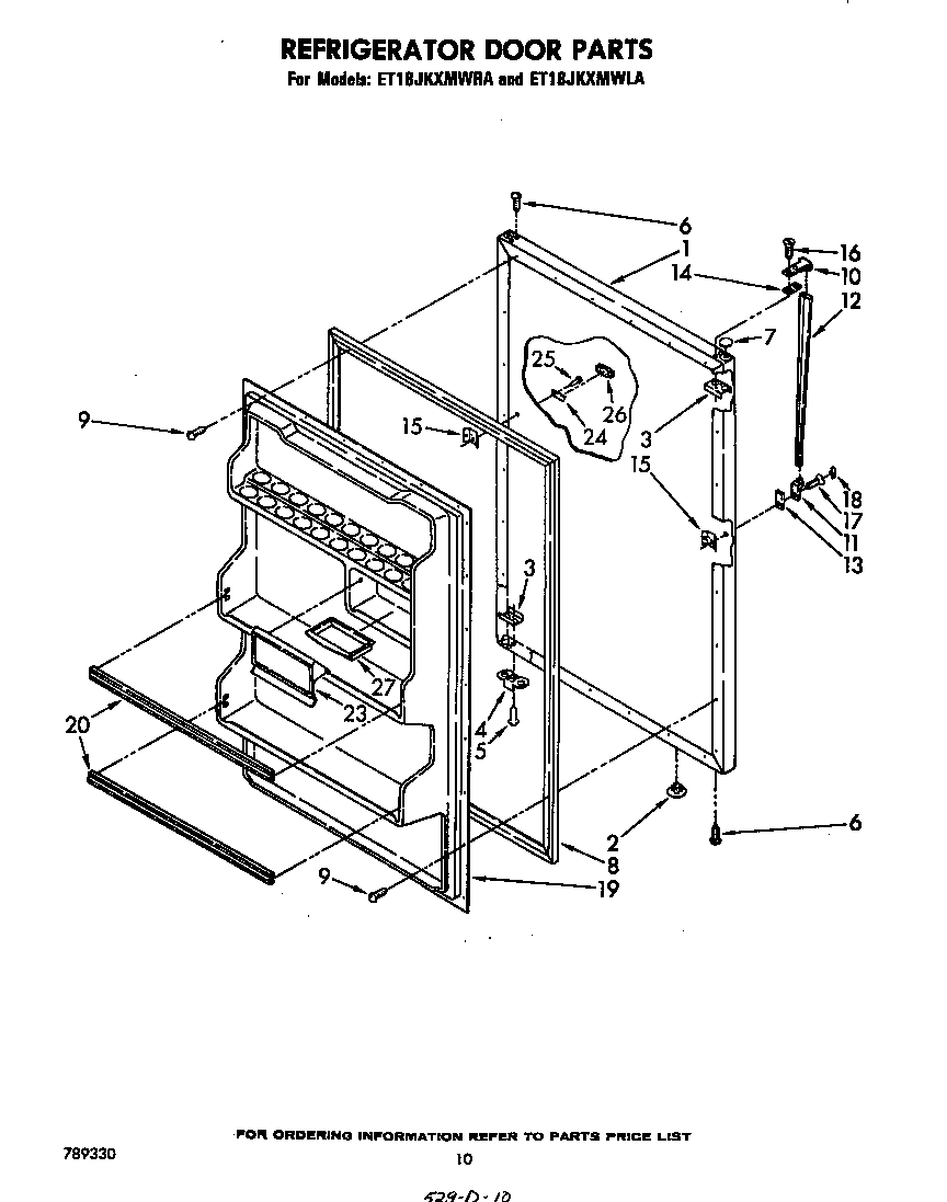 Whirlpool ET18JKXMWRA refrigerator door diagram