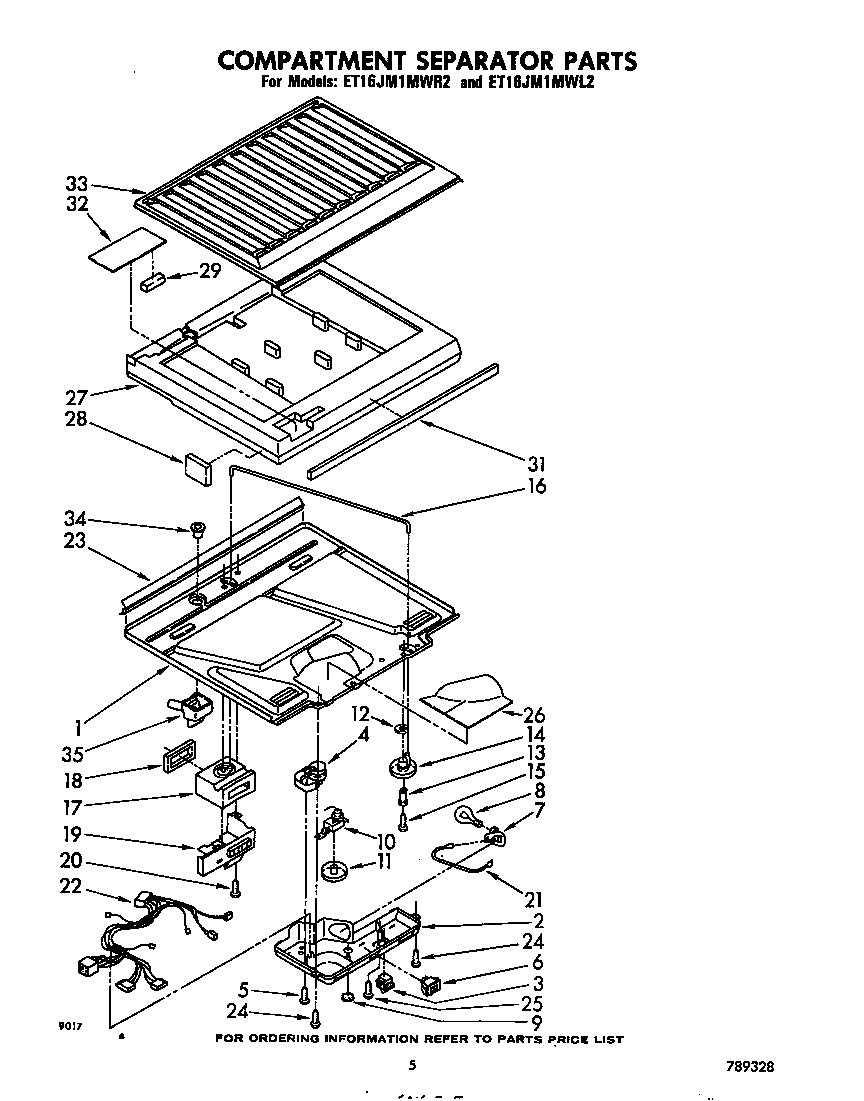 Whirlpool ET16JM1MWR2 compartment separator diagram