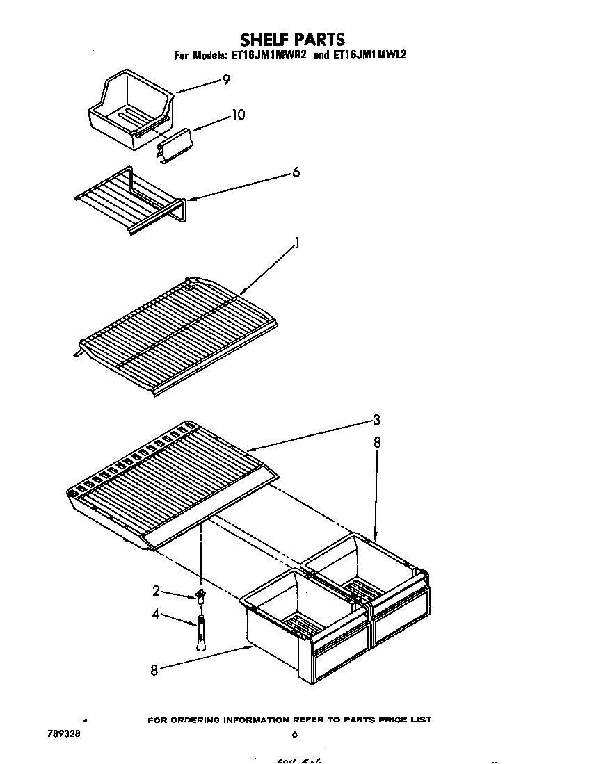 Whirlpool ET16JM1MWR2 shelf diagram
