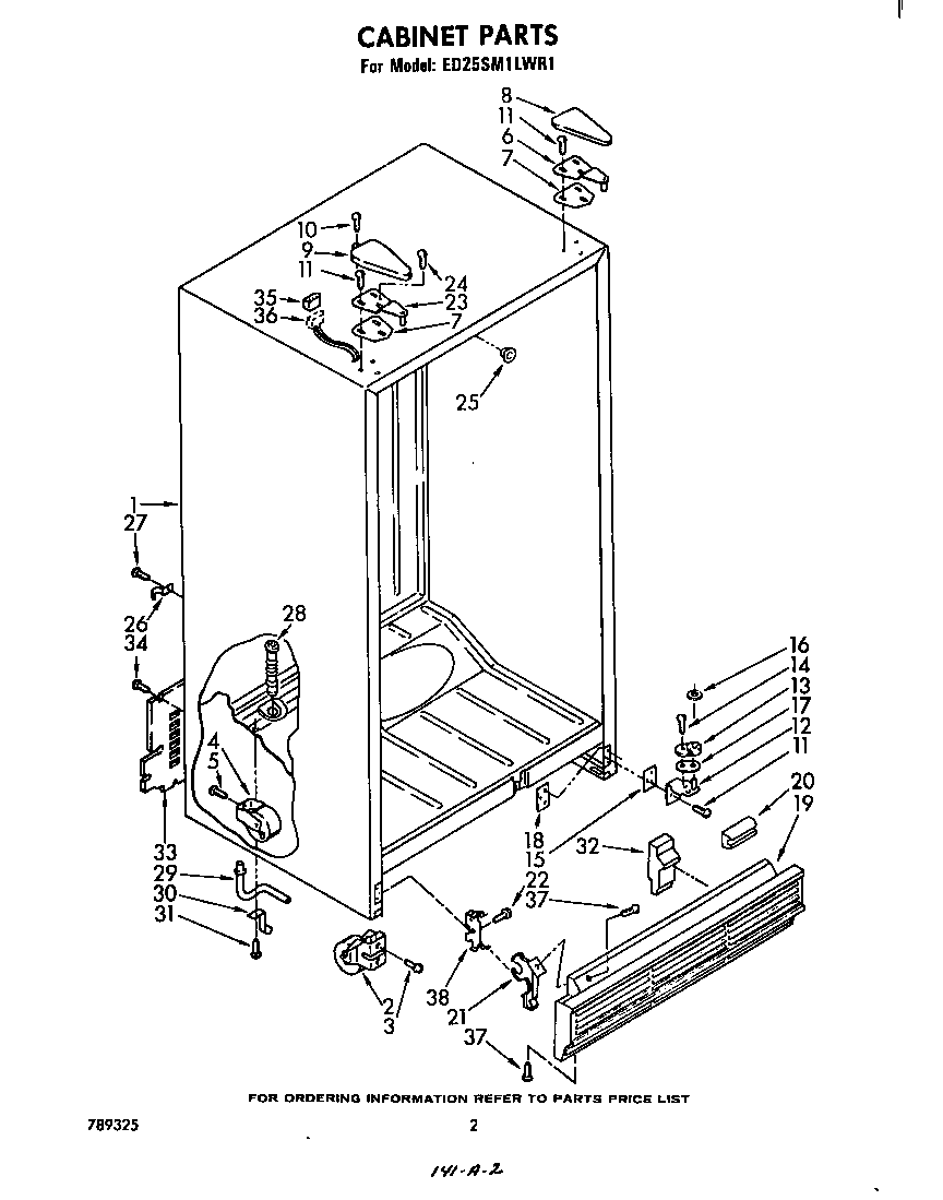 Whirlpool ED25SM1LWR1 cabinet diagram