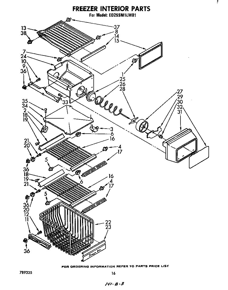 Whirlpool ED25SM1LWR1 freezer interior diagram