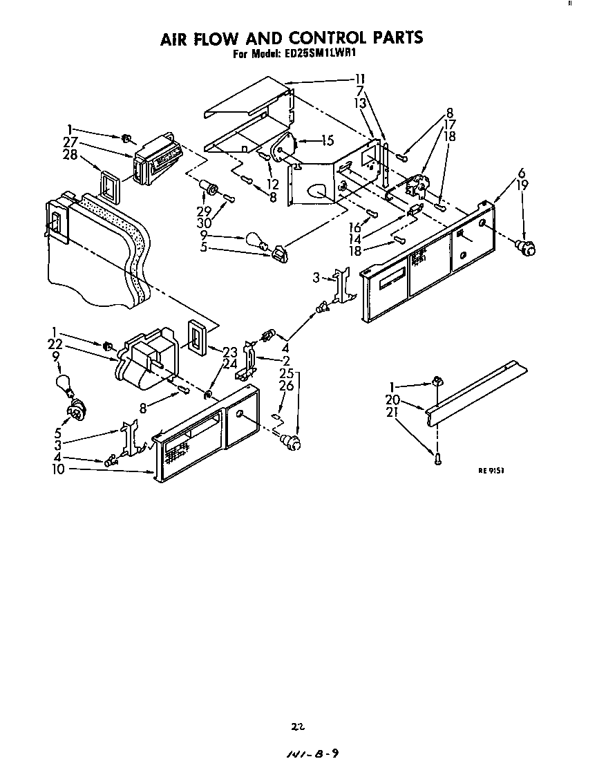 Whirlpool ED25SM1LWR1 air flow and control diagram