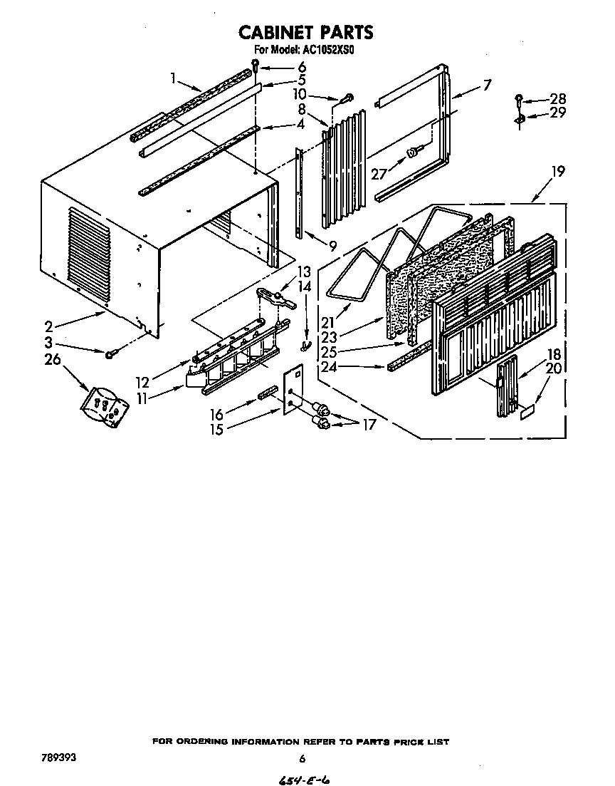 Whirlpool AC1052XS0 cabinet diagram