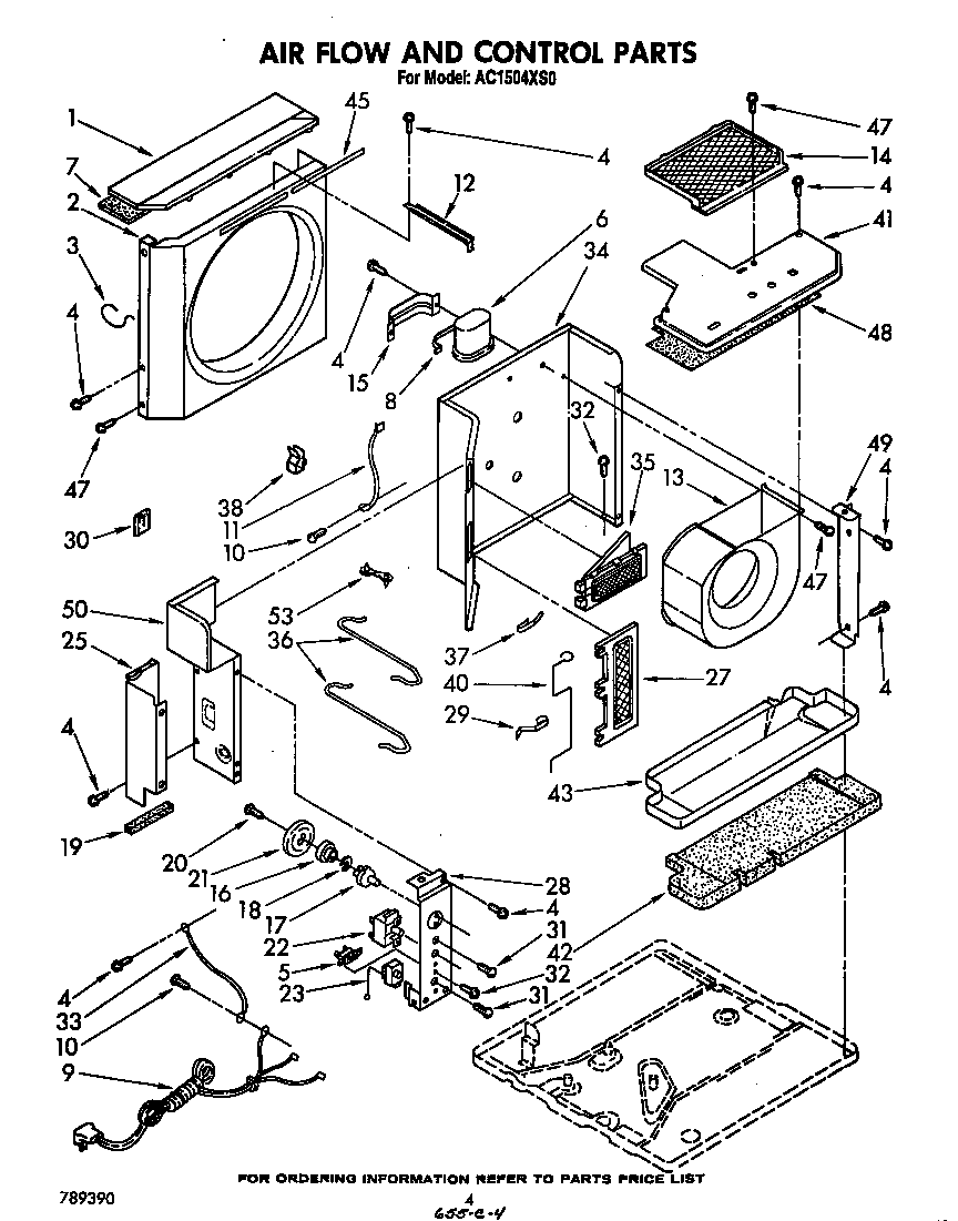 Whirlpool AC1504XS0 air flow and control diagram