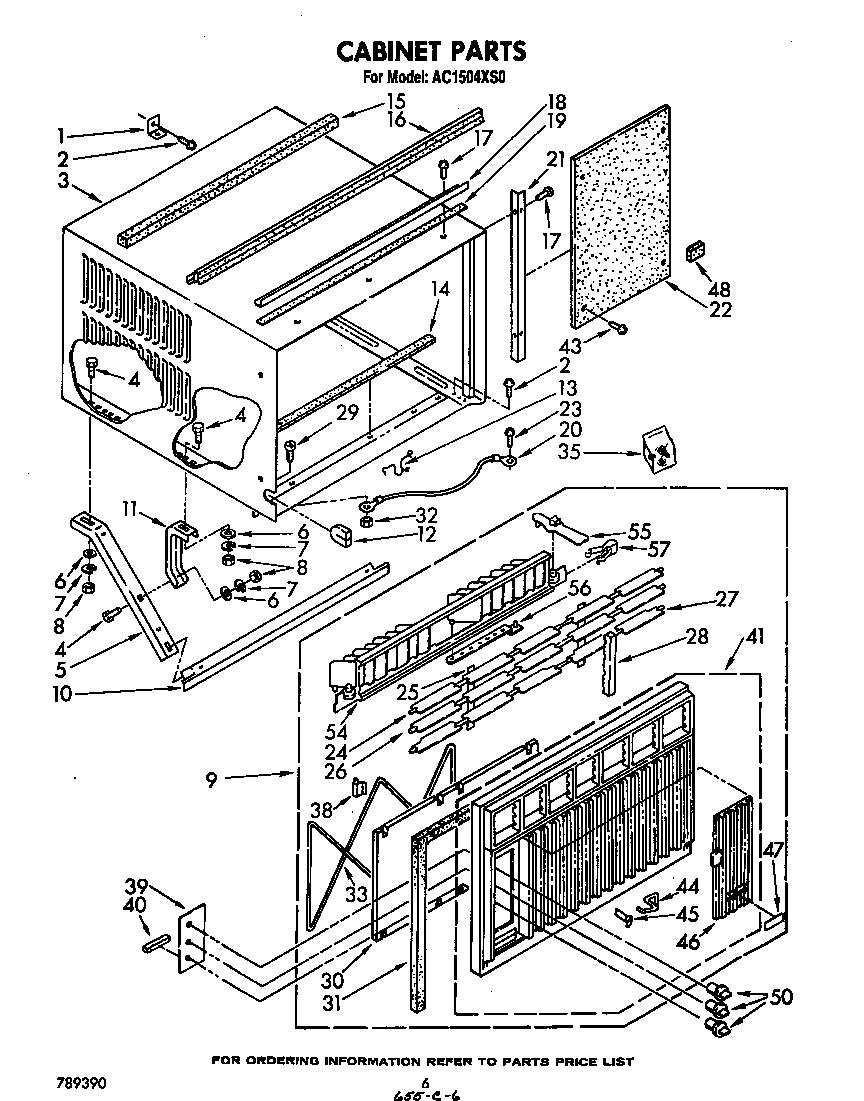 Whirlpool AC1504XS0 cabinet diagram