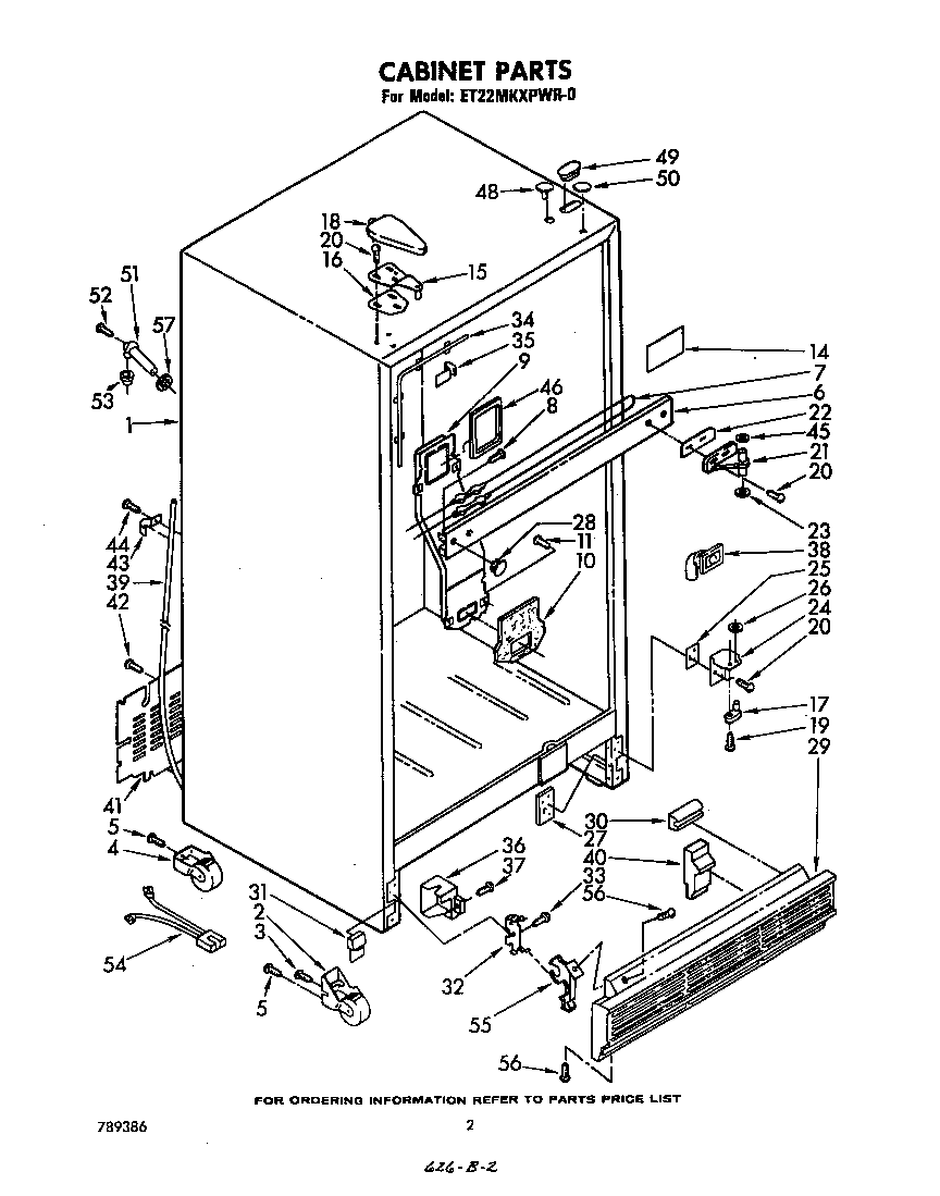 Whirlpool ET22MKXPWR0 cabinet diagram