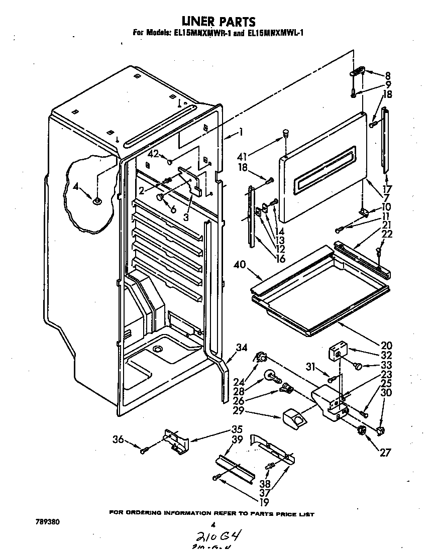 Whirlpool EL15MNXMWR1 liner diagram