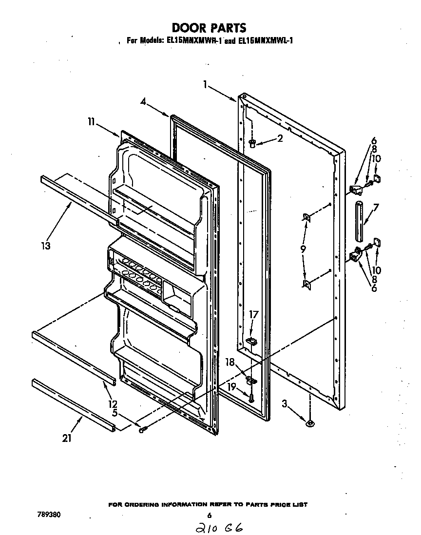 Whirlpool EL15MNXMWR1 door diagram