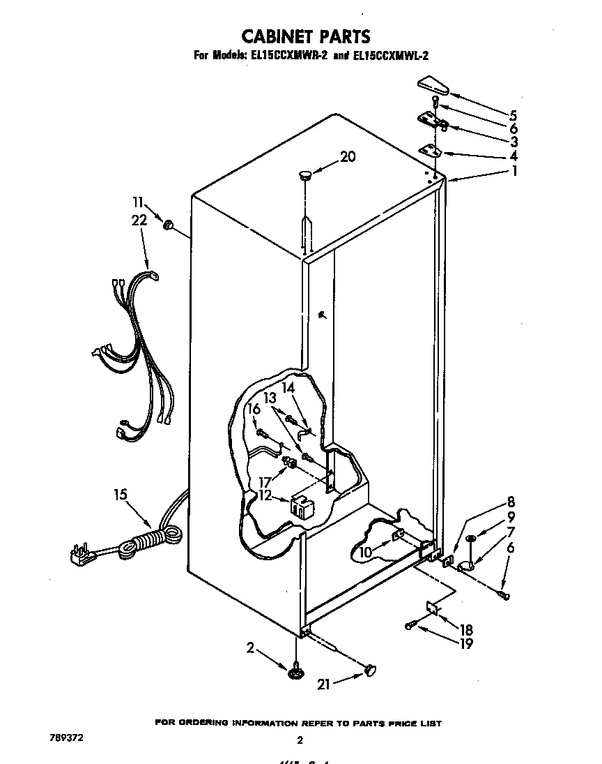 Whirlpool EL15CCXMWR2 cabinet diagram