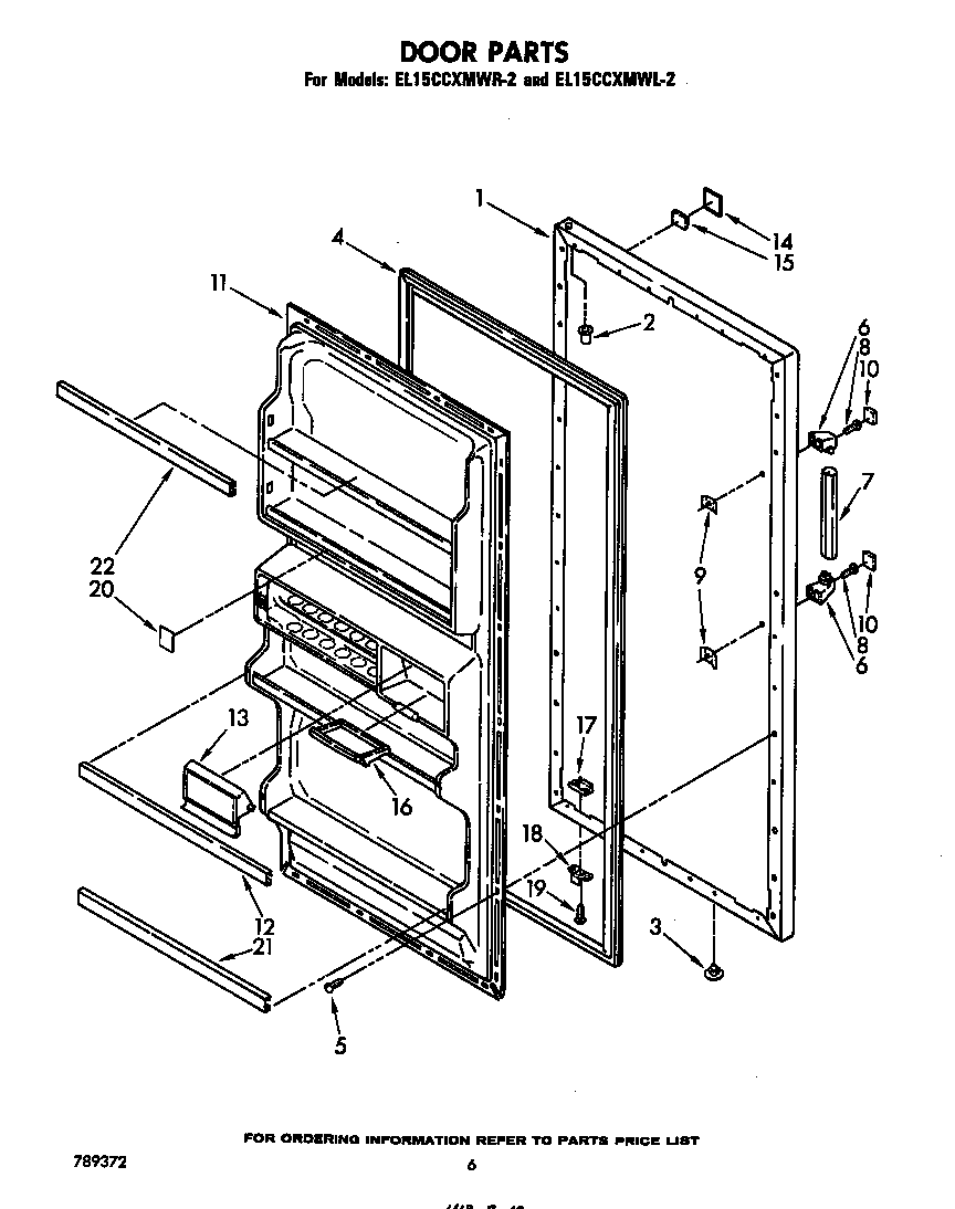 Whirlpool EL15CCXMWR2 door diagram