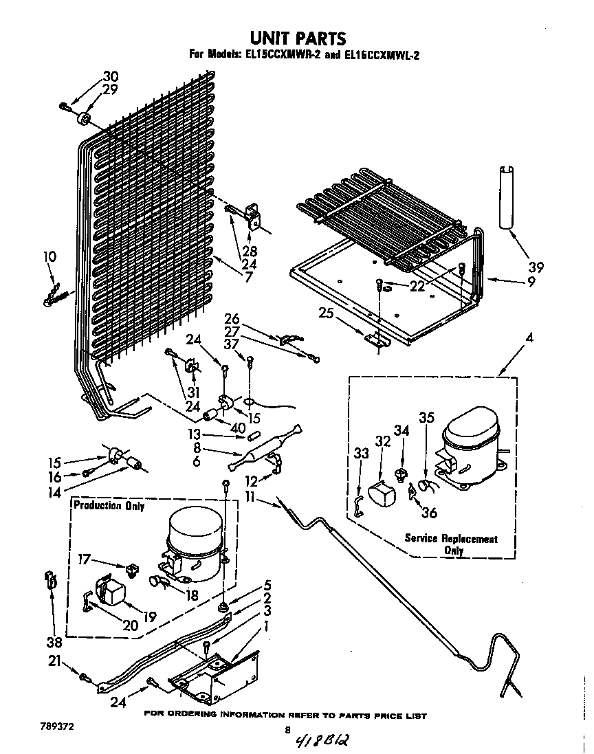 Whirlpool EL15CCXMWR2 unit diagram