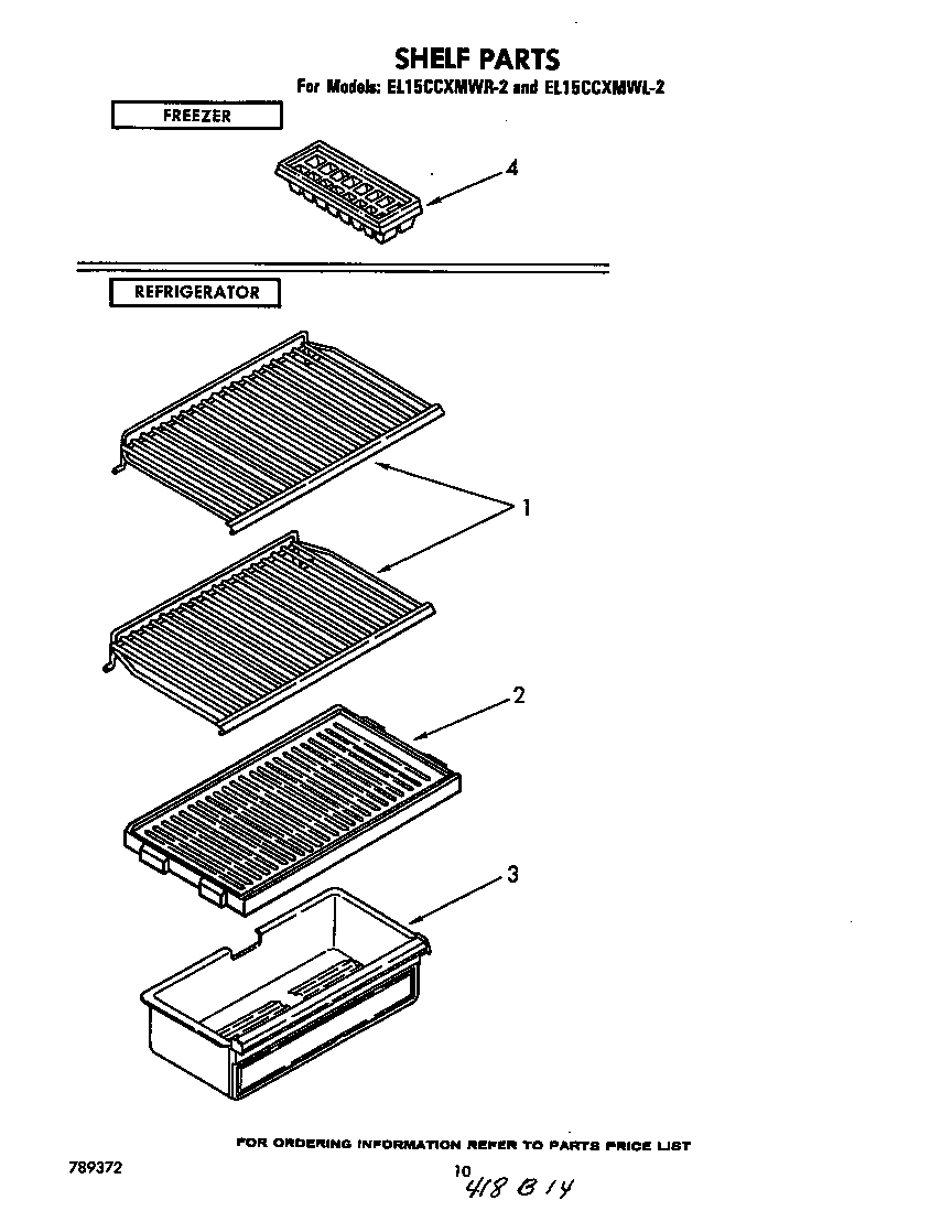 Whirlpool EL15CCXMWR2 shelf diagram